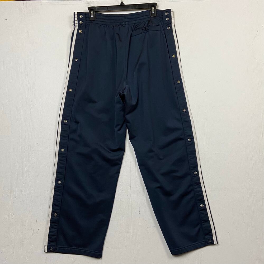Adidas Vintage 90s Y2k Mens Breakaway Snap Pants Navy Blue Tearaway Baggy Medium - Picture 7 of 11